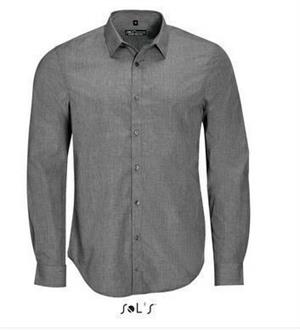 CAMICIA UOMO M/L MOD.BARNET JEANS MELANGE CHIARO