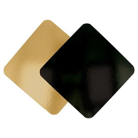 DISCO PASTICCERIA QUADR.DIM.22X22 950G/M2 NERO/ORO CF=50PZ