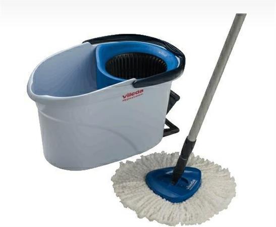 KIT SECCHIO 10LT C/STRIZZATORE +SPIN MOP +ASTA BLU