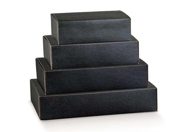 SCATOLA ASPORTO CART.ACC.AVANA/SETA NERO 25X20X12CM CF=50PZ