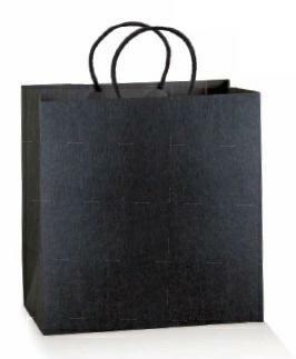 SHOPPER ASPORTO C/MANICO SETA NERO 27X16X27CM