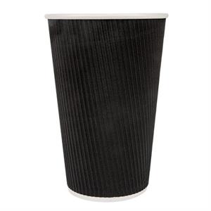 BICCHIERE IN CARTONCINO ONDULATO 480ML NERO CF=25PZ