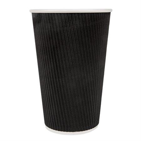 BICCHIERE IN CARTONCINO ONDULATO 480ML NERO CF=25PZ