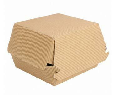 SCATOLA HAMBURGER JUMBO ONDULATO KRAFT 14X12.5X8CM CF=50PZ