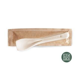 CUCCHIAINO COMPOSTABILE BEIGE IMBUSTATO 9,5CM CF=250PZ