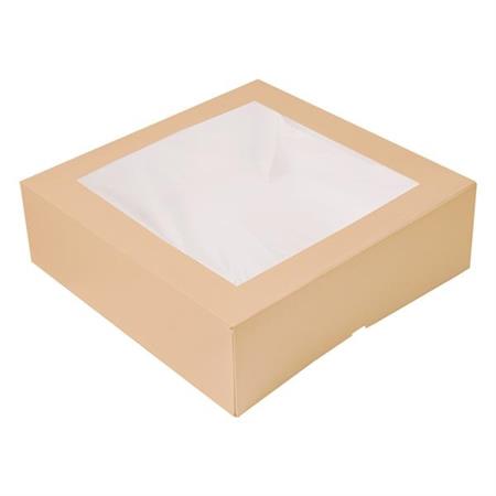 SCATOLA PASTICCERIA 32X32X10CM 240GR NATURAL C/FIN.CF=50PZ