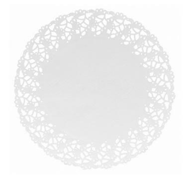 PIZZI MERLETTI ROTONDI DIAM.27CM BIANCO 53GR CF=250PZ