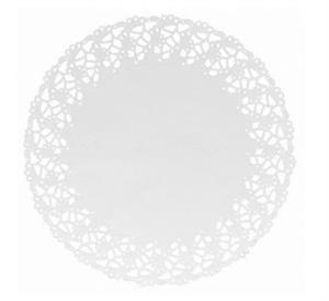 PIZZI MERLETTI ROTONDI DIAM.27CM BIANCO 53GR CF=250PZ