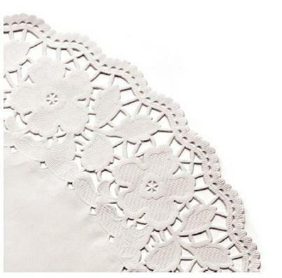 PIZZI MERLETTI ROTONDI DIAM.34CM BIANCO 53GR CF=250PZ