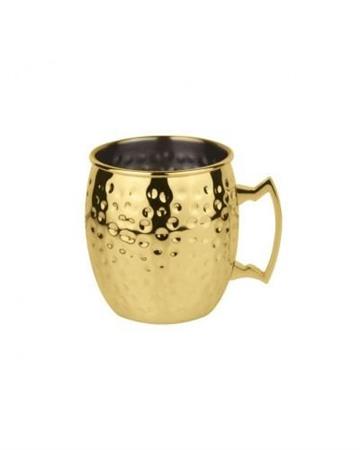 TAZZA MOSCOW MULE 500ML INOX COL ORO MARTELLATO