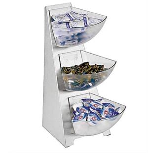 ESPOSITORE MULTI DISPENSER 3 PIANI INOX SAN CM.19X24X41