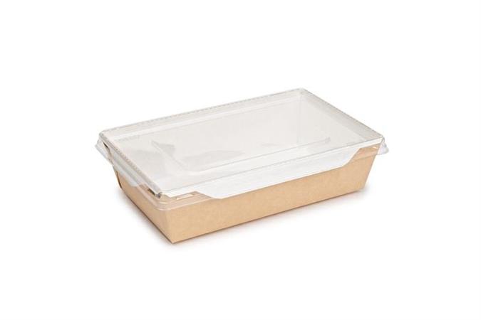 VASCHETTA+COP. ECO OPSALAD 500ML 165X120X45MM KRAFT+PET CF=5