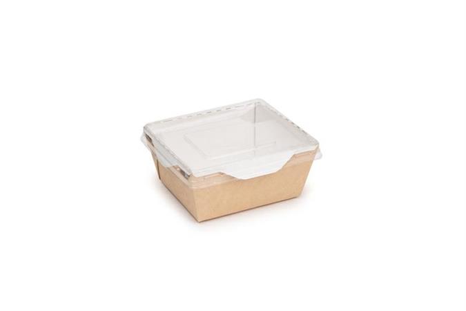 VASCHETTA+COP. ECO OPSALAD 400ML 145X95X45MM KRAFT+PET CF=50