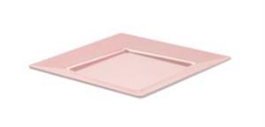 PIATTO SPIGOLO RIUTILIZZABILE ROSA PASTELLO 23X23 CF=25PZ