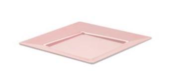 PIATTO SPIGOLO RIUTILIZZABILE ROSA PASTELLO 23X23 CF=25PZ