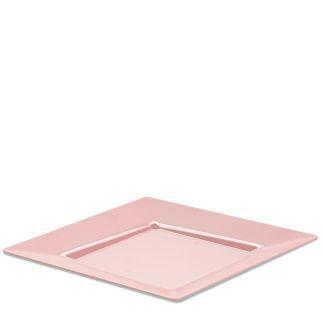 PIATTO SPIGOLO RIUTILIZZABILE ROSA PASTELLO 27X27 CF=25PZ