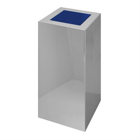 CONTENITORE RACCOLTA DIFFERENZIATA INOX C/COP.GIR.BLU