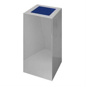 CONTENITORE RACCOLTA DIFFERENZIATA INOX C/COP.GIR.BLU