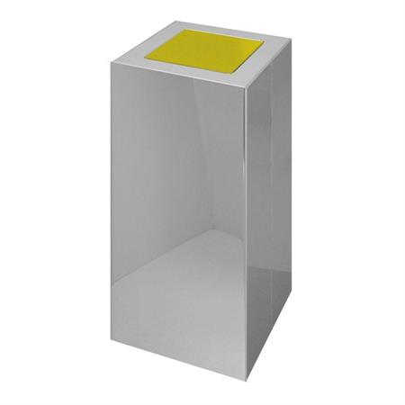 CONTENITORE RACCOLTA DIFFERENZIATA INOX C/COP.GIR.GIALLO