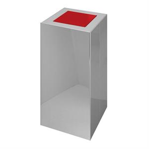 CONTENITORE RACCOLTA DIFFERENZIATA INOX C/COP.GIR.ROSSO