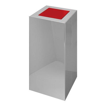 CONTENITORE RACCOLTA DIFFERENZIATA INOX C/COP.GIR.ROSSO