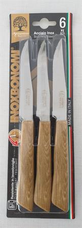 COLTELLO BISTECCA LEGNO ROVERE LAMA 11CM BLS=6PZ