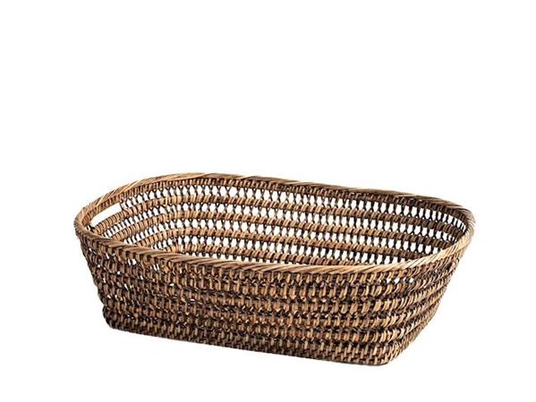 CESTO RATTAN RETTANGOLARE C/MANICI 42X34X12