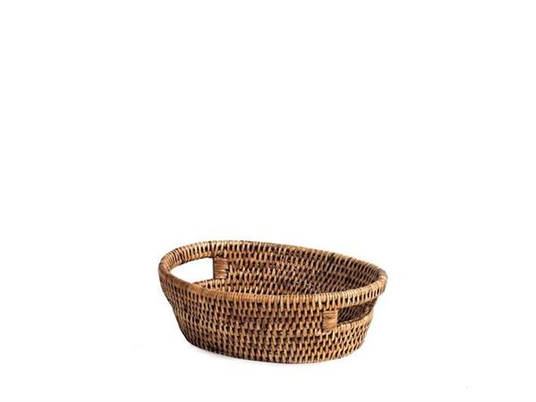 CESTO RATTAN OVALE C/MANICI CM.23X18X7H