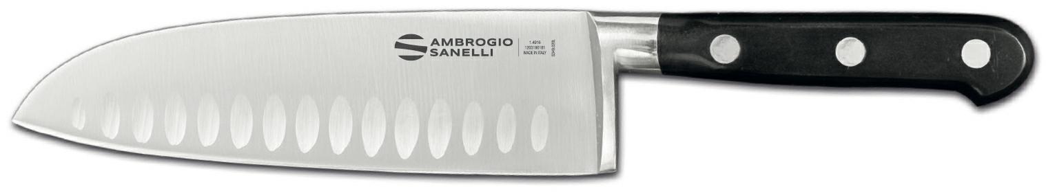 COLTELLO SANTOKU ALVEOLATO 18CM CHEF