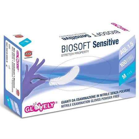 GUANTI IN NITRILE SENZA POLVERE BIOSOFT TG.L CF=100PZ