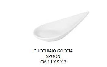 CUCCHIAINO GOCCIA CM.11X5X3 PORCELLANA BIANCA