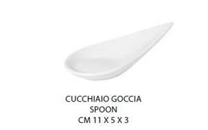 CUCCHIAINO GOCCIA CM.11X5X3 PORCELLANA BIANCA