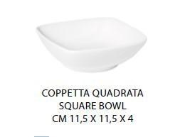 COPPETTA QUADRATA CM.11,5X11,5X4 PORCELLANA BIANCA