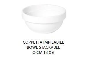 COPPETTA IMPILABILE CM.13X6 PORCELLANA BIANCA