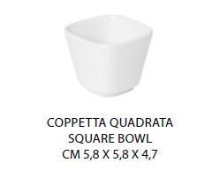 COPPETTA QUADRATA CM.5,8X5,8X4,7H PORCELLANA BIANCA