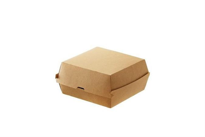 SCATOLA BOX PORTA PANINO/HAMBURGER AVANA 16X16CM CF=50PZ