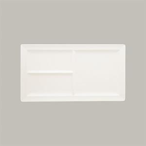 PIATTO GOURMET RETT.3 SCOMPARTI 39X21CM BIANCO