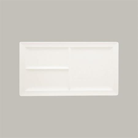 PIATTO GOURMET RETT.3 SCOMPARTI 39X21CM BIANCO