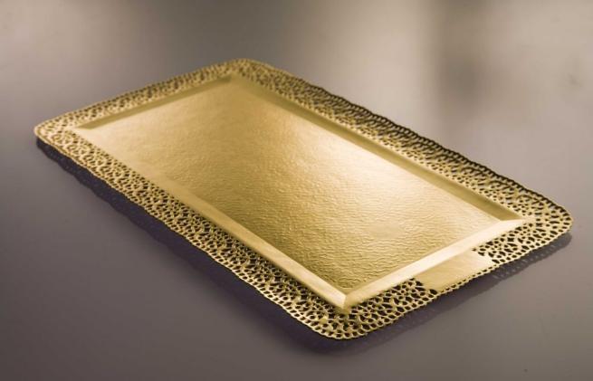 VASSOIO FONDO ORO RETT.16X36CM CF=50PZ LEO