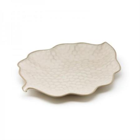 VASSOIO FOGLIA BEIGE 28X21,5 STONEWARE KYPSELI