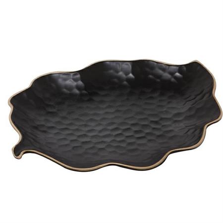 VASSOIO FOGLIA NERO 34,5X26,5 STONEWARE KYPSELI