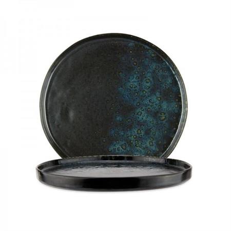 PIATTO PIANO PHOBOS NERO PUNT.BLU DIAM.26,5CM STW