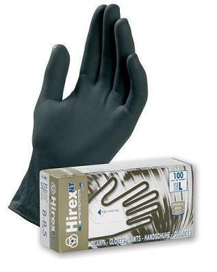 GUANTI IN NITRILE NERO 3,5GR S/POLVERE CF=100PZ