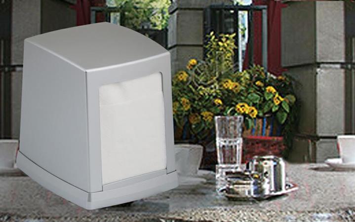 DISPENSER TOVAGLIOLO BAR 17X17 IN ACCIAIO GRIGIO