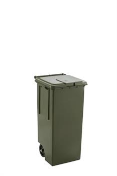 PATTUMIERA 100LT VERDE C/RUOTE-COP-PED CM.46X42X81,5H