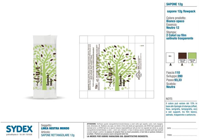 SAPONETTA RETTANGOLARE 12GR OHANA FLOW PACK CT=500PZ