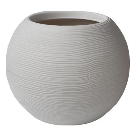 VASO SFERICO RIGATO Ø50CM BIANCO PERLA MOD.SHABBY