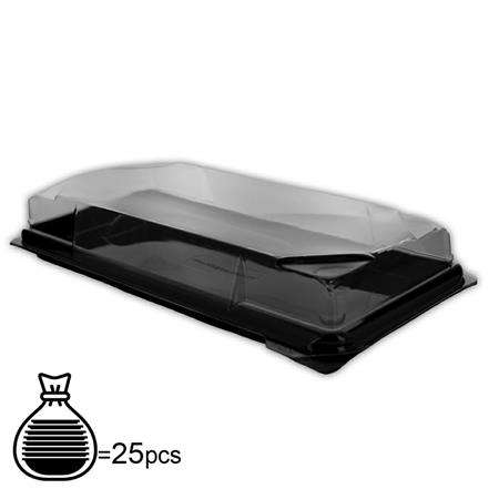 VASCHETTA GASTRONOM FORMIPACK PER SUSHI BASE NERA+COP CF=25P