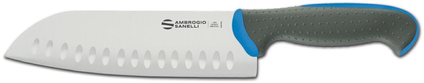 COLTELLO SANTOKU ALVEOLATO 18CM BLU TECNA