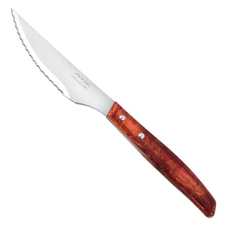 COLTELLO BISTECCA SEGHETTATO 110MM MANICO LEGNO ROSSO